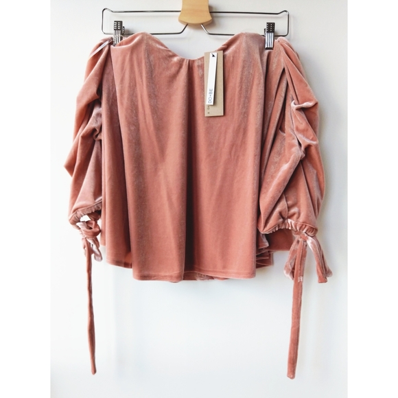 🌟HP🌟  Do+ be off the Shoulder Velvet blouse - Picture 3 of 4